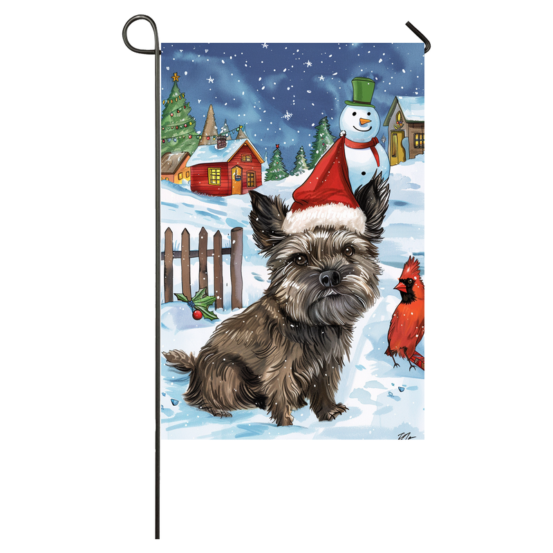 Cairn Terrier Dog Lovers Let It Snow Christmas Garden Flag