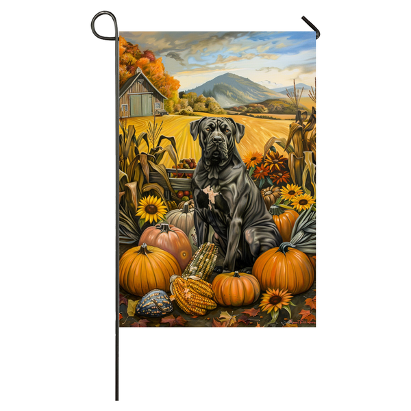 Cane Corso Dog Thanksgiving Garden Flag – Autumn Harvest Decor