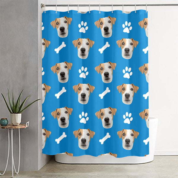 Custom Pet Photo Pattern Shower Curtain, Personalized Photo Shower Curtain Solid Colors