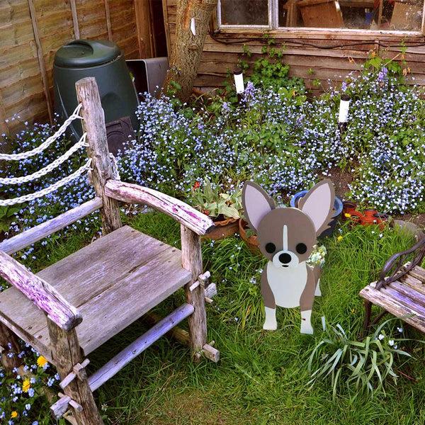 Chihuahua Dog Planter – Cute Flower Pot for Garden, Chihuahua Gifts for Chihuahua Lovers