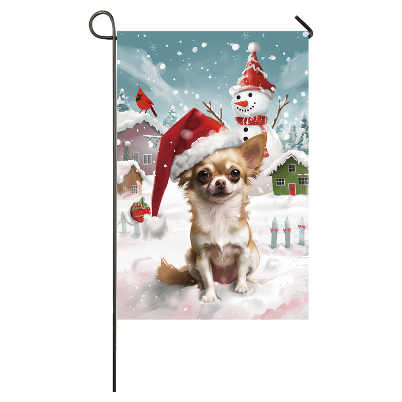 Chihuahua Dog Lovers Let It Snow Christmas Garden Flag