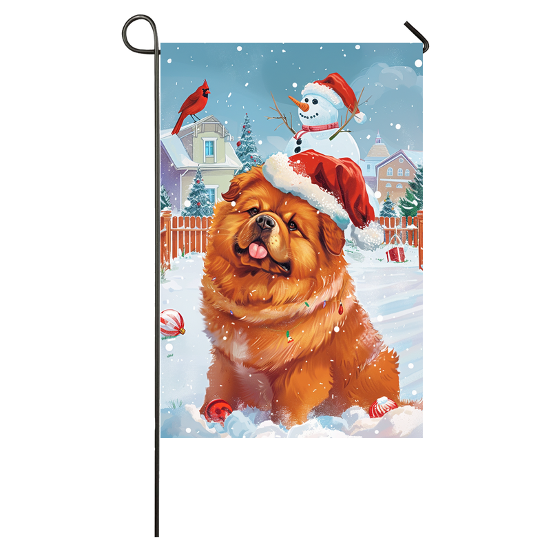 Chow Chow Dog Lovers Let It Snow Christmas Garden Flag