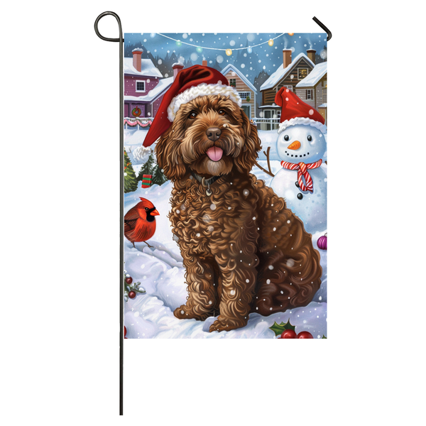 Cockapoo Dog Lovers Let It Snow Christmas Garden Flag