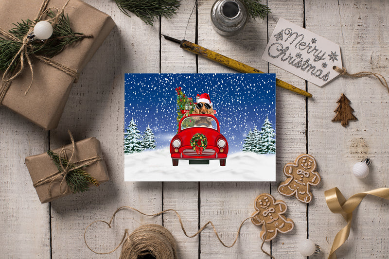 Cocker Spaniel Driving Christmas Cards | Let It Snow Holiday Greeting Cards