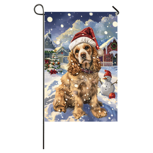 Cocker Spaniel Dog Lovers Let It Snow Christmas Garden Flag