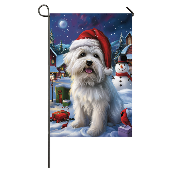 Coton De Tulear Dog Lovers Let It Snow Christmas Garden Flag