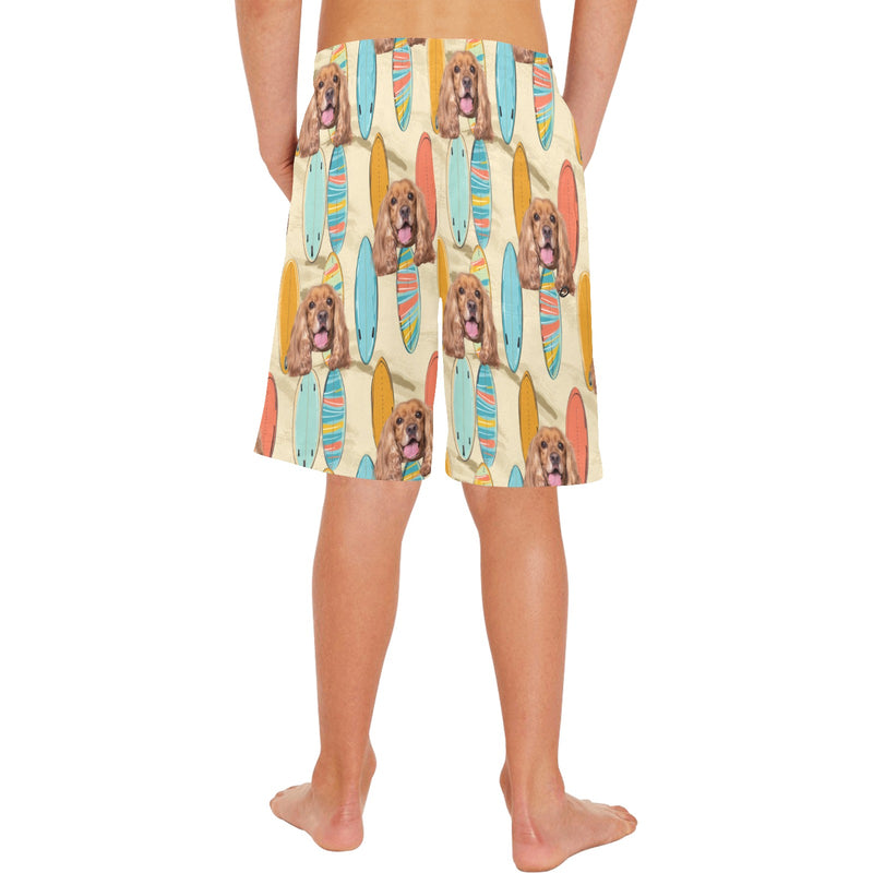 Custom Pet Dog Faces Photo Boys' Casual Beach Shorts