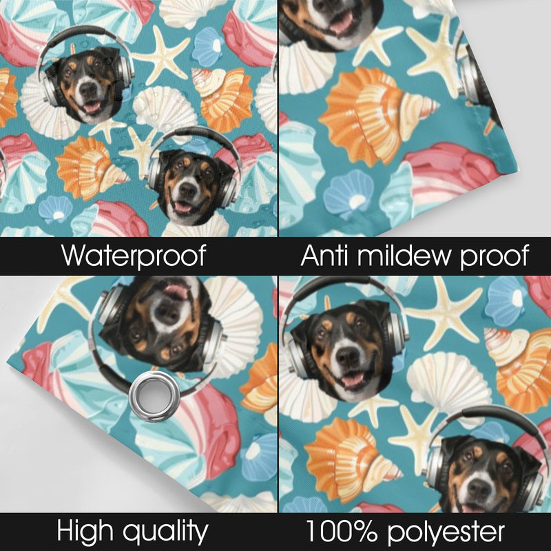 Custom Pet Photo Shower Curtain, Personalized Photo Faces Shower Curtain