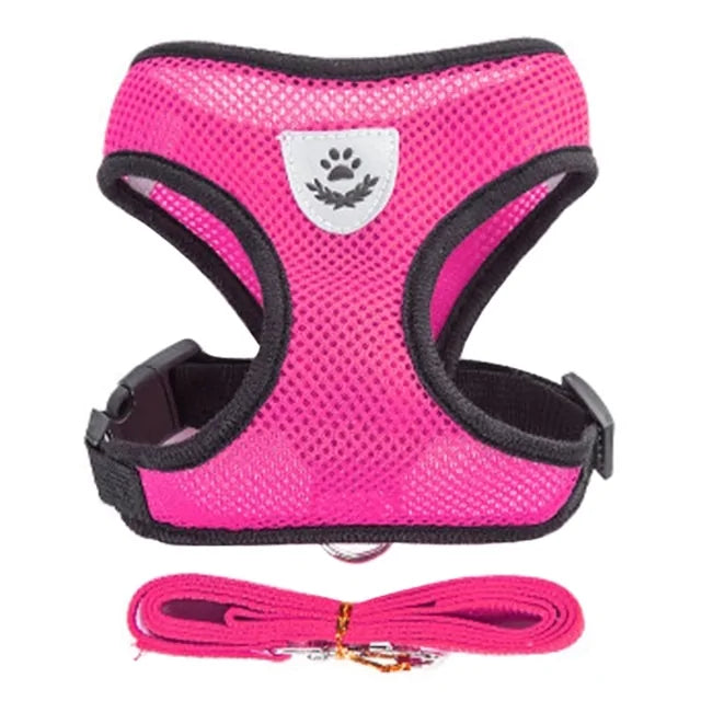 Adjustable Reflective Pet Harness for Dogs and Cats - Comfortable, Breathable Design in Multiple Colors