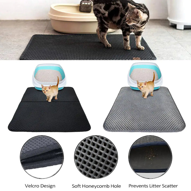 Premium Cat Litter Trapping Mat - No More Messy Floors!