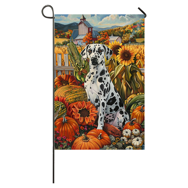 Dalmatian Dog Thanksgiving Garden Flag – Autumn Harvest Decor