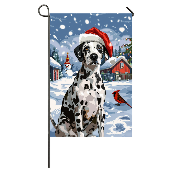 Dalmatian Dog Lovers Let It Snow Christmas Garden Flag