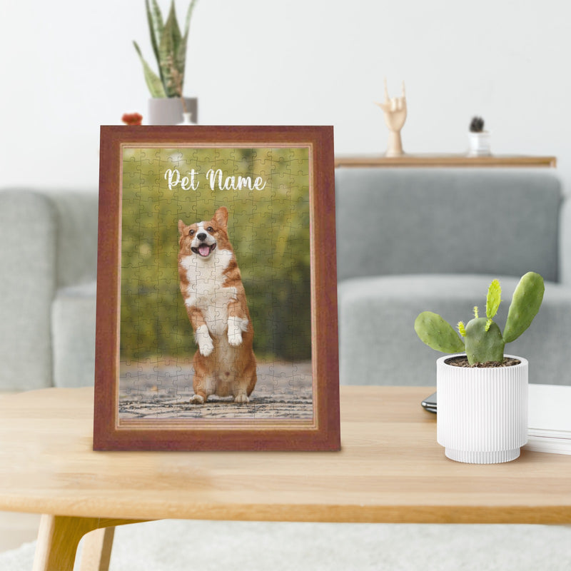 Personalized Dog Photo Wooden Jigsaw Puzzle – Custom Pet Photo Puzzle Gift, Unique Wood Puzzle for Home Décor