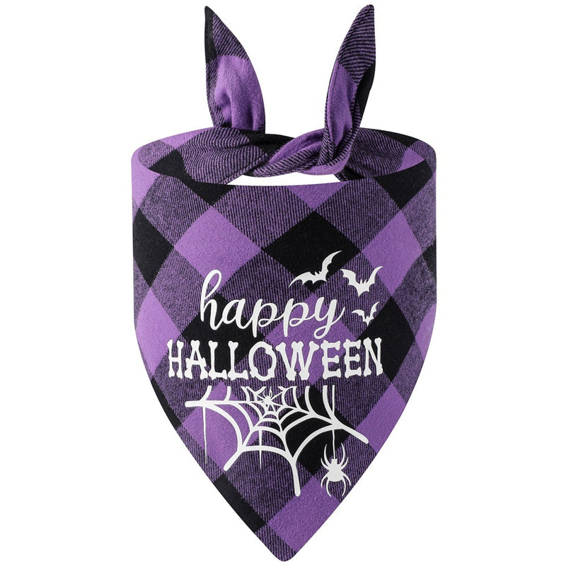 Plaid Glow-in-the-Dark Halloween Dog Bandana