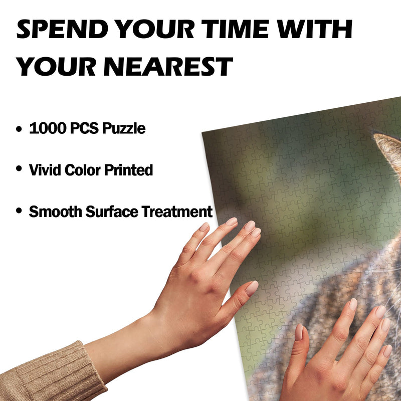 Custom Pet Puzzle 1000 Pieces – Personalized Cat & Dog Photo Puzzle Game, Unique Custom Puzzle Gift