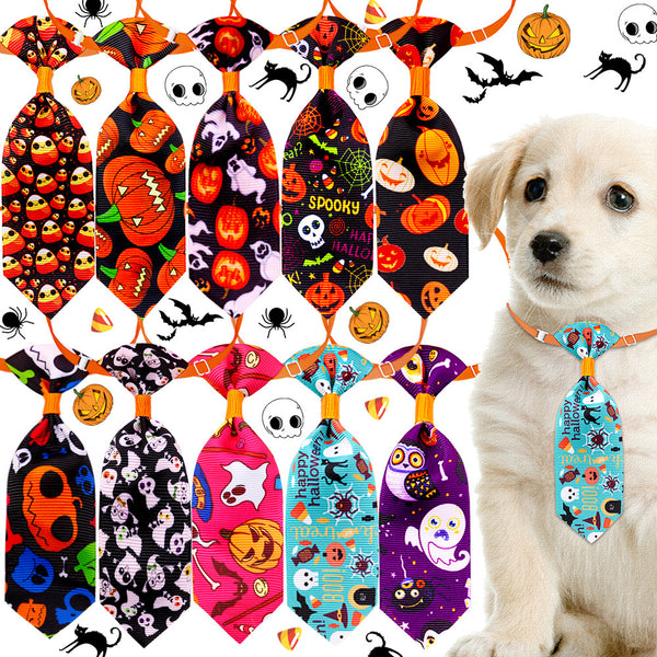 Halloween Skull Necktie for Pets | Adjustable Festive Tie for Cats and Dogs