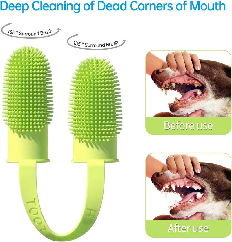 Double Finger Dog Toothbrush – Soft and Gentle Dental Care for Pets