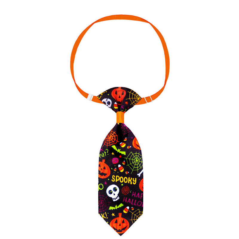 Halloween Skull Necktie for Pets | Adjustable Festive Tie for Cats and Dogs