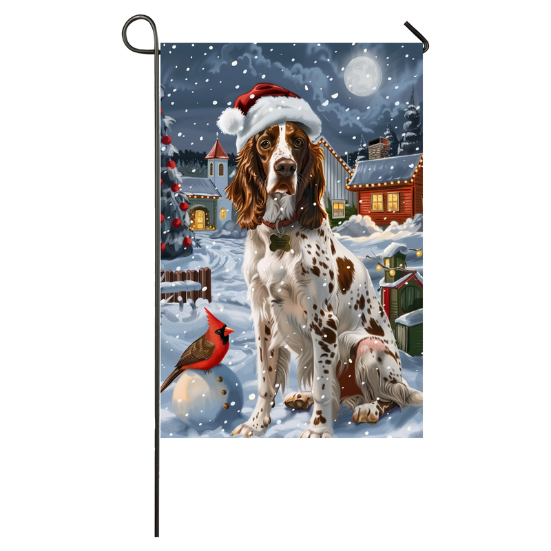 English Setter Dog Lovers Let It Snow Christmas Garden Flag