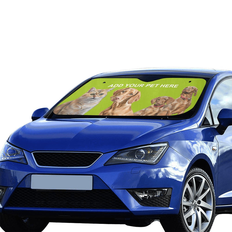 Custom Pet Portrait Car Sun Shade - Personalized Protection for Your Ride!