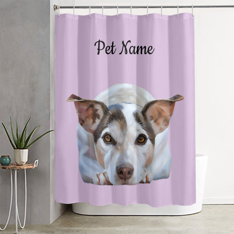 Custom Pet Photo Portrait Shower Curtain, Personalized Photo Shower Curtain