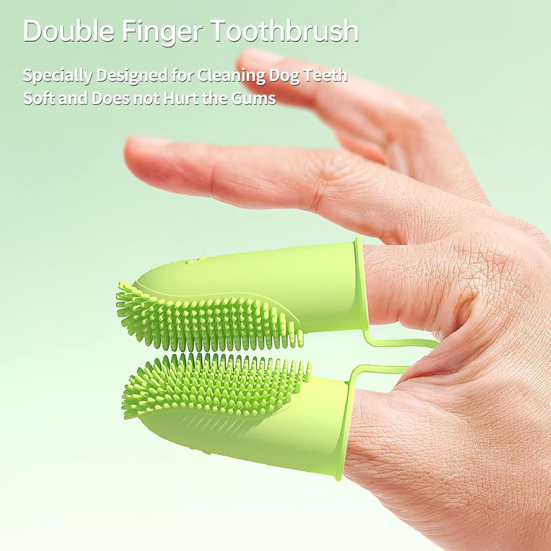 Double Finger Dog Toothbrush – Soft and Gentle Dental Care for Pets