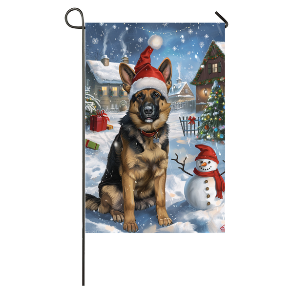 German Shepherd Dog Lovers Let It Snow Christmas Garden Flag