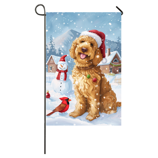 Goldendoodle Dog Lovers Let It Snow Christmas Garden Flag