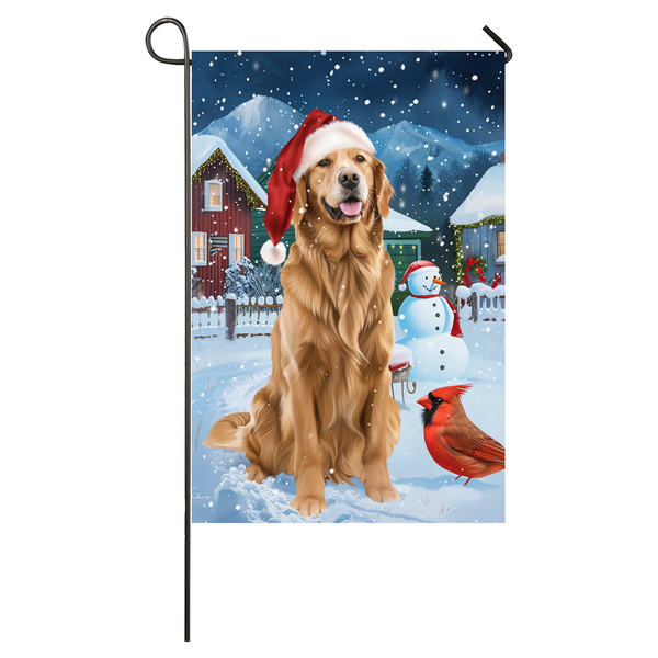 Golden Retriever Dog Lovers Let It Snow Christmas Garden Flag