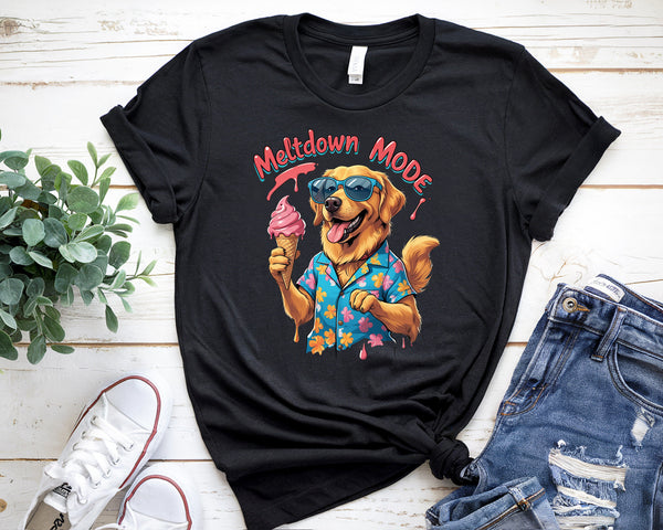 Meltdown Mode Golden Retriever T-Shirt – Funny Summer Dog Tee