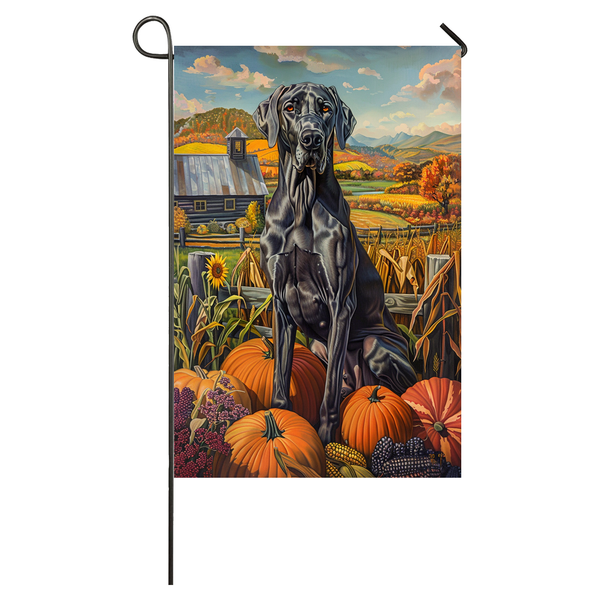 Great Dane Dog Thanksgiving Garden Flag – Autumn Harvest Decor