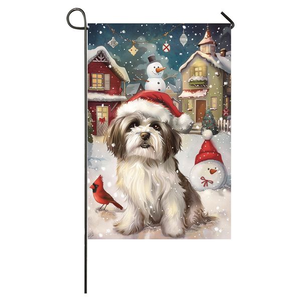 Havanese Dog Lovers Let It Snow Christmas Garden Flag