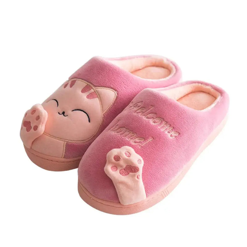 Cute Cartoon Cat Winter Home Slippers