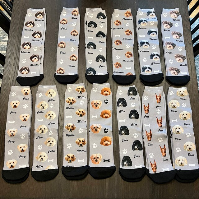 Personalized Pet Photo Socks - Keep Your Pet Close Everywhere You Go! Pet Photo Socks - Unique Keepsakes for Dog and Cat Owners