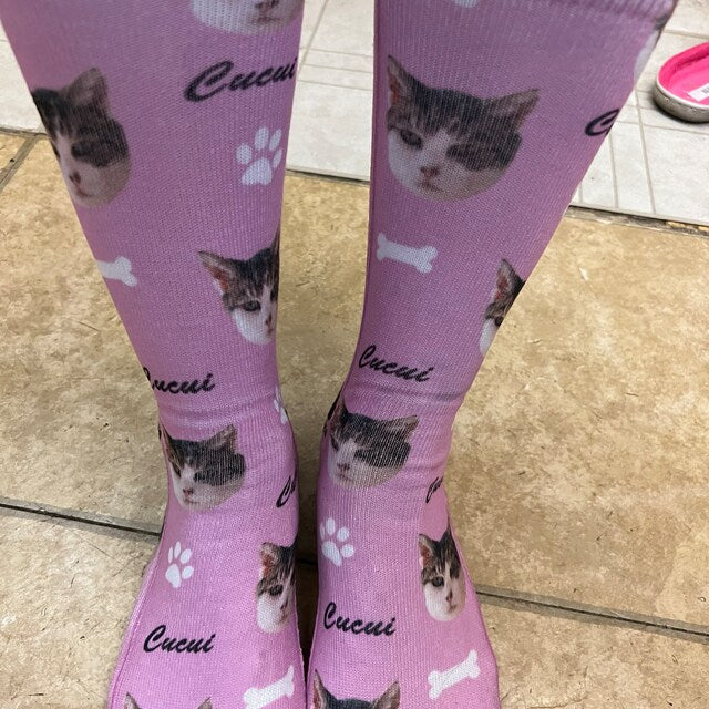 Personalized Pet Photo Socks - Keep Your Pet Close Everywhere You Go! Pet Photo Socks - Unique Keepsakes for Dog and Cat Owners