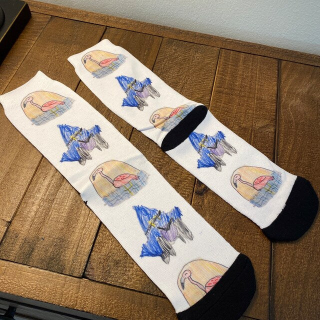 Custom Kids Drawing Socks Personalized Kids Painting Socks Kids Painting on socks