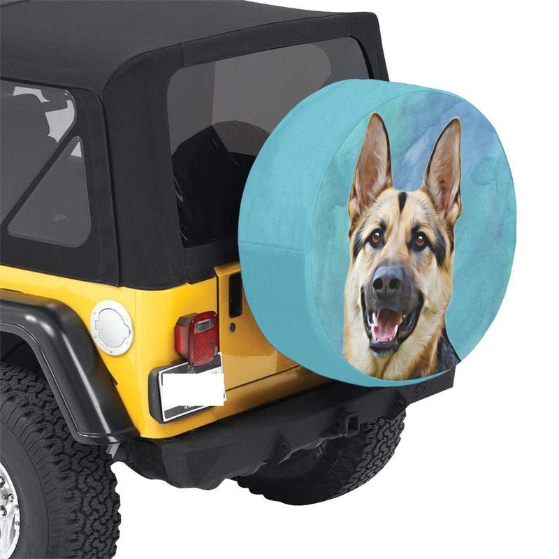 Custom Pet Dog Portrait Car Tire Cover – Personalized Spare Tire Cover with Your Dog’s Photo – Waterproof, UV-Resistant, All-Weather Protection for SUVs, RVs, and More