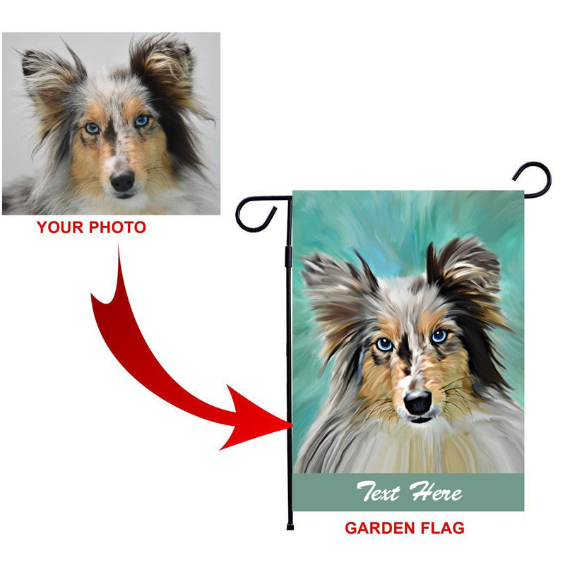 Custom dog photo portrait garden flag gift for dog lovers dog mom