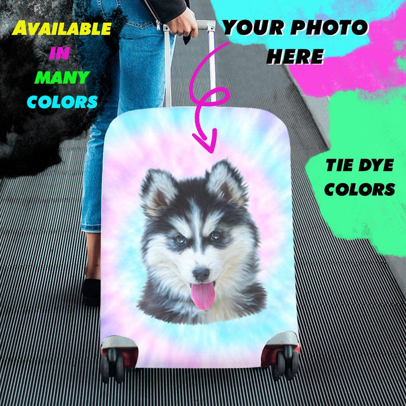 Personalized Luggage Cover, Custom Suitcase Cover, Custom Luggage Protective Print Cover, Tie Dye Luggage Cover