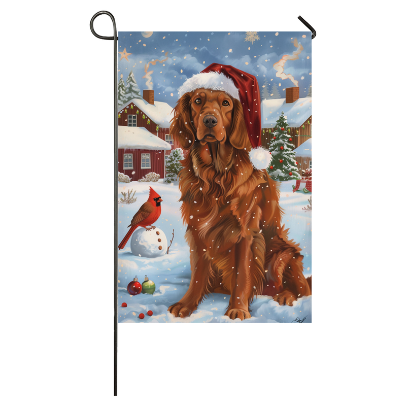 Irish Red Setter Dog Lovers Let It Snow Christmas Garden Flag