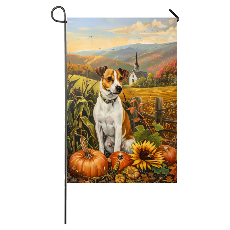 Jack Russell Dog Thanksgiving Garden Flag – Autumn Harvest Decor