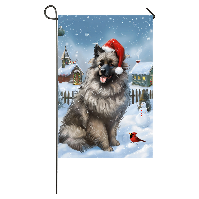 Keeshond Dog Lovers Let It Snow Christmas Garden Flag