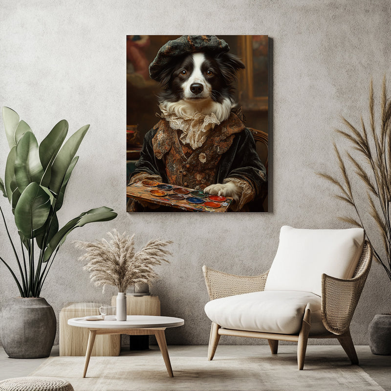 Custom Renaissance Painter Dog Portrait - Canvas Wall Art