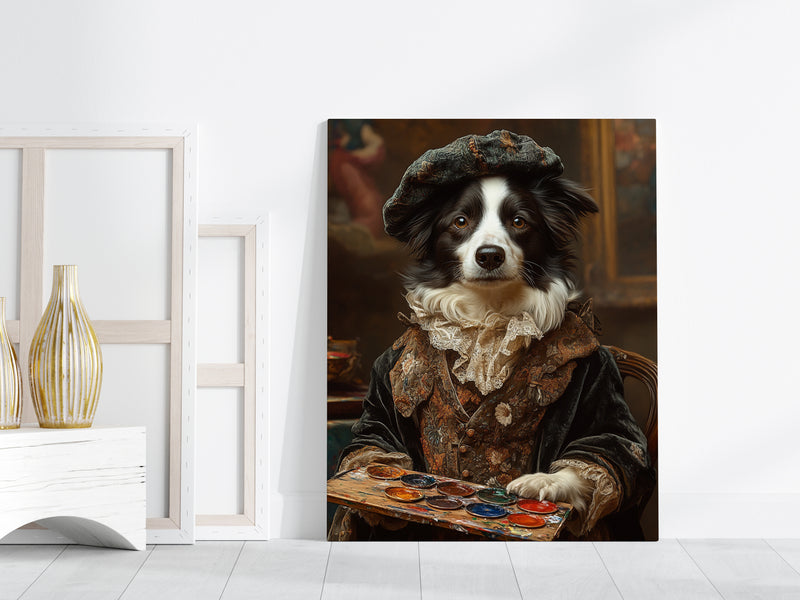 Custom Renaissance Painter Dog Portrait - Canvas Wall Art