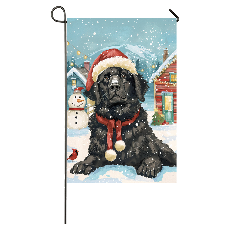 Newfoundland Dog Lovers Let It Snow Christmas Garden Flag