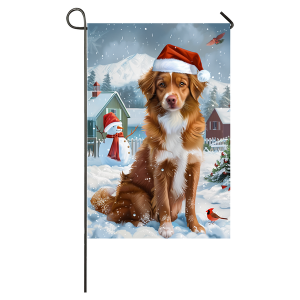 Nova Scotia Duck Toller Dog Lovers Let It Snow Christmas Garden Flag