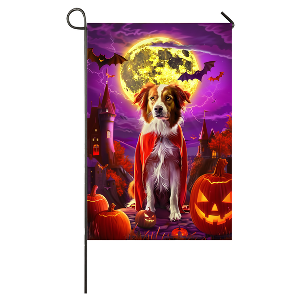 Nova Scotia Duck Toller Dog Halloween Garden Flag, Spooky Dog Vampire Halloween House Flag