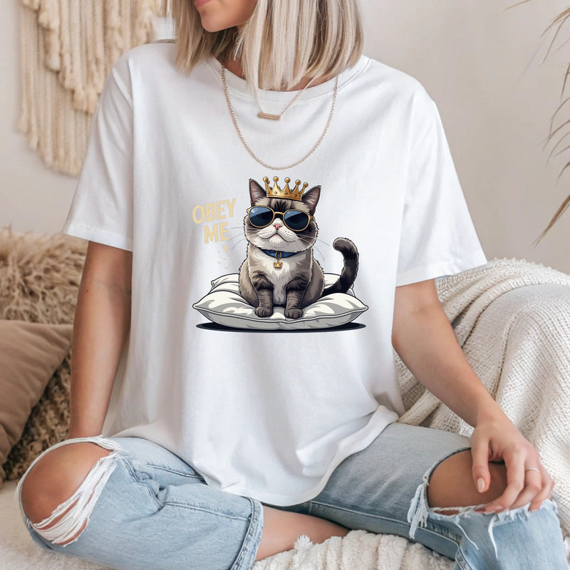 Obey Me Cat T-Shirt – Funny British Shorthair Royalty Tee