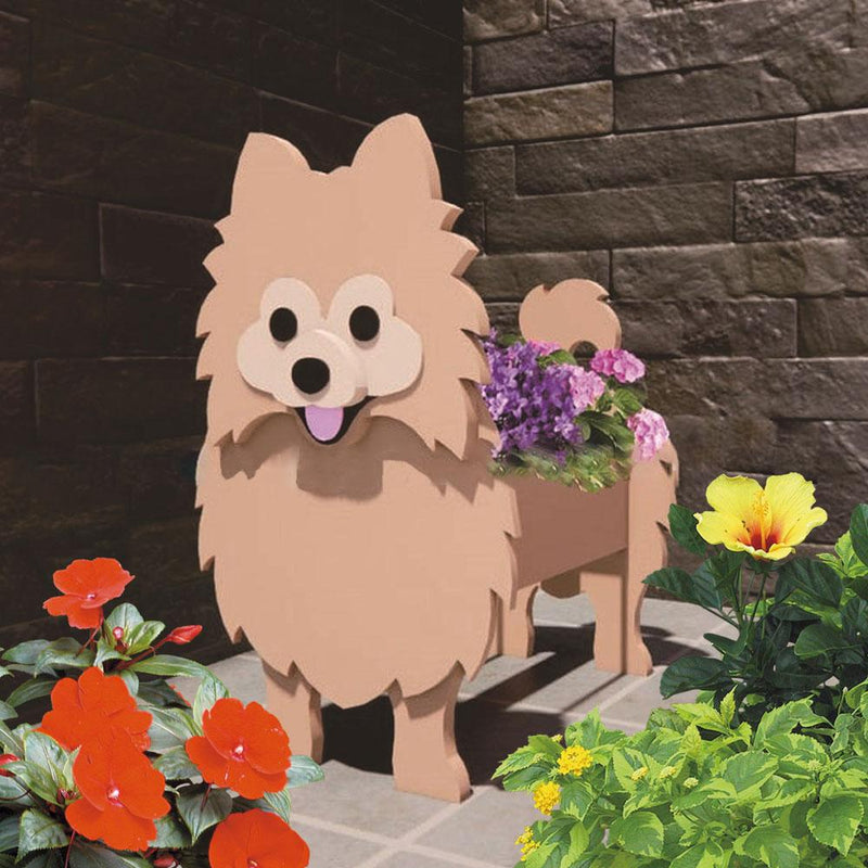 Orange Pomeranian Dog Planter – Cute Flower Pot for Garden Pomeranian Gifts