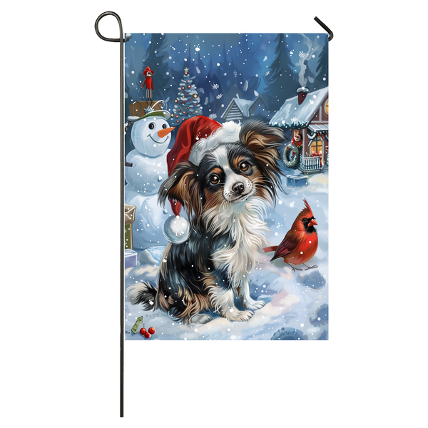 Papillon Dog Lovers Let It Snow Christmas Garden Flag